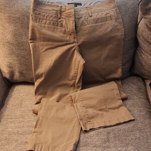 Tommy Hilfiger Tan Khaki Pants with Navy Logo Tag